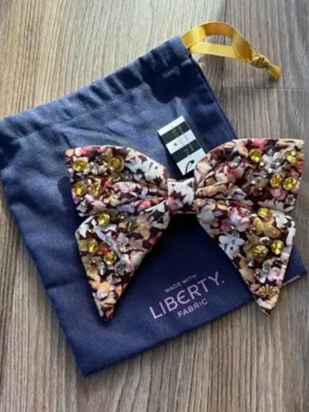 Lele Sadoughi NWTs liberty Floral Gem Embellished Bow Hair Marigold